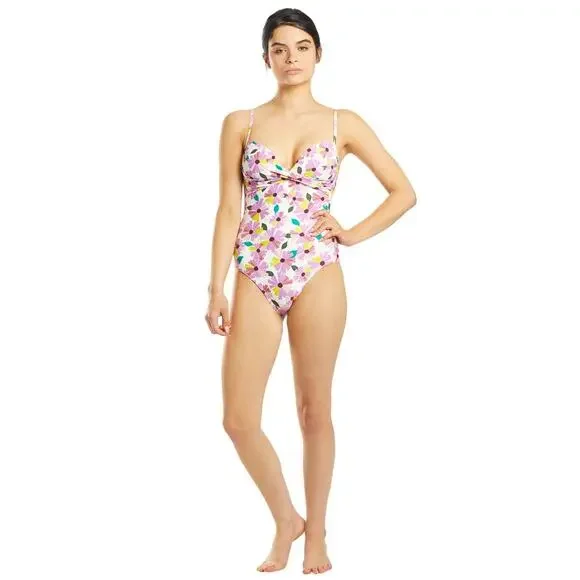 Kate Spade Floral One Piece Swimsuit Wallflower White XS New - Picture 4 of 13